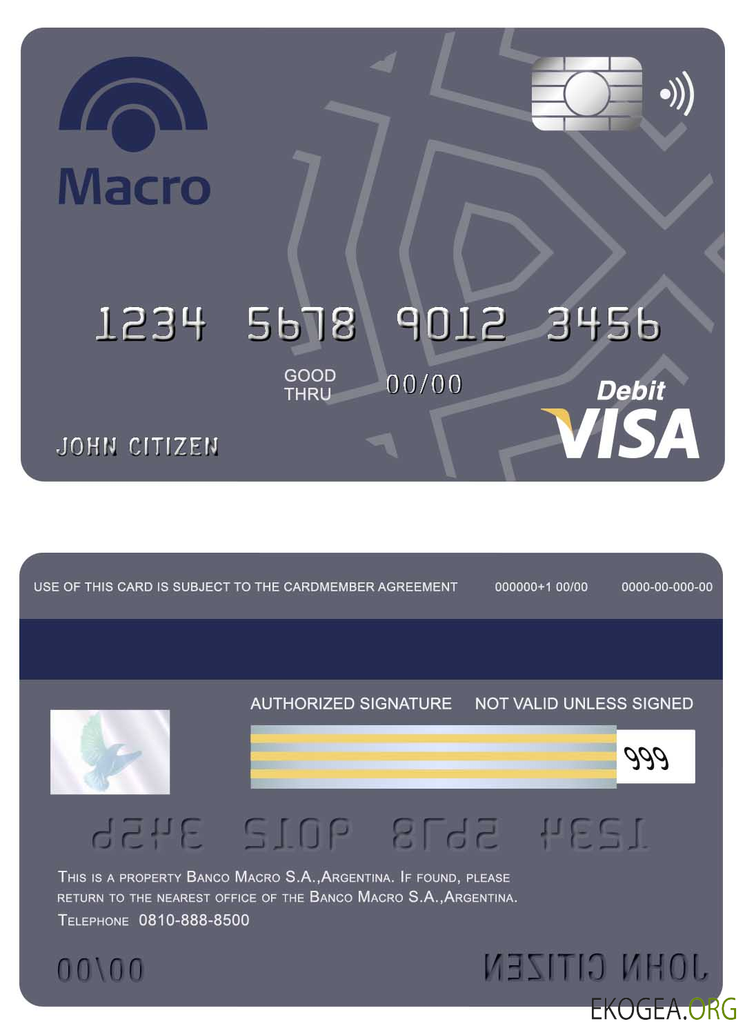 Carte visa bancaire Argentine Banco Macro S.A.